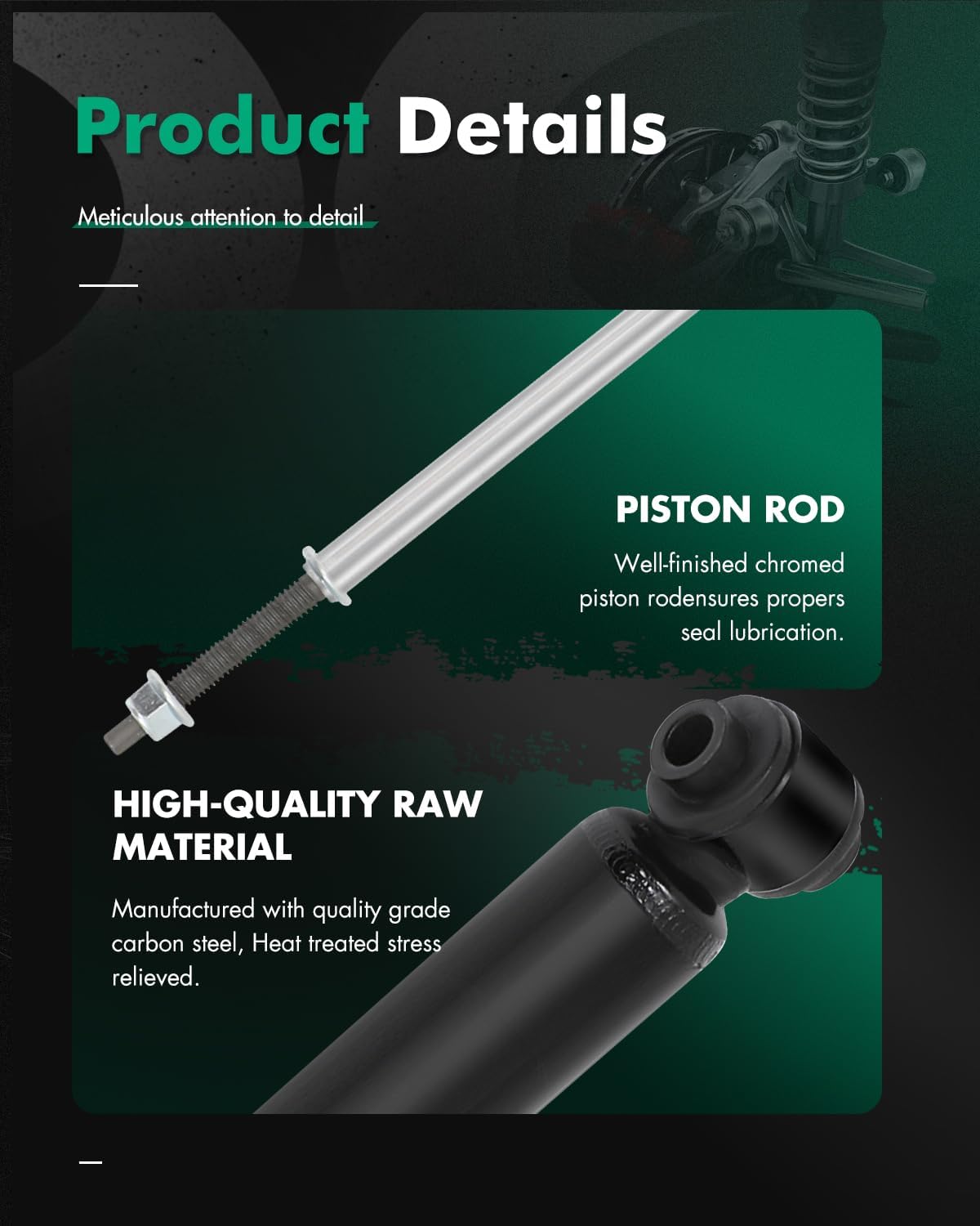 SCITOO - Rear Shock Absorber for Kia Fits 2006-2011 for Hyundai Accent,2006-2011 for Kia Rio,2006-2011 for Kia Rio5 Shocks 348002 Struts - 2Pc Set