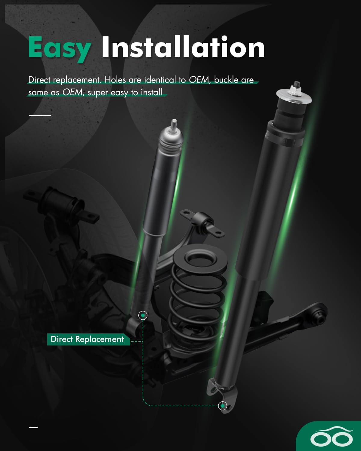SCITOO Rear Shocks Set of 2 for Taurus, Shocks Absorbers and Struts Fits 2010 2011 2012 2013 2014 2015 2016 2017 2018 2019 for Ford Taurus,2009 2010 2011 2012 for Lincoln MKS Amortiguadores