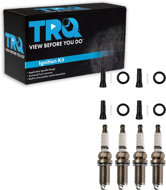TRQ Ignition Coil Boots & Iridium Spark Plug Kit Set for Lexus Toyota Scion