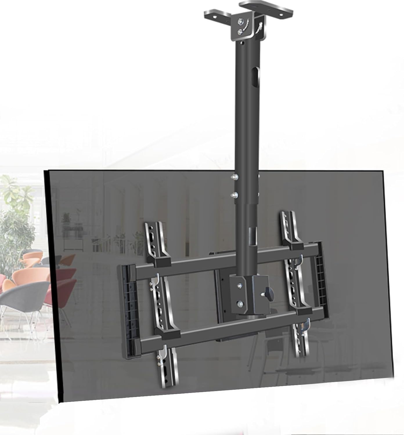 Ceiling LCD TV Mount - Adjustable Ceiling TV Mount Bracket,Tilt and Rotatable TV Stand,Fits 39-85inch TVs,Max 600x400mm,with Loading 176 Lbs