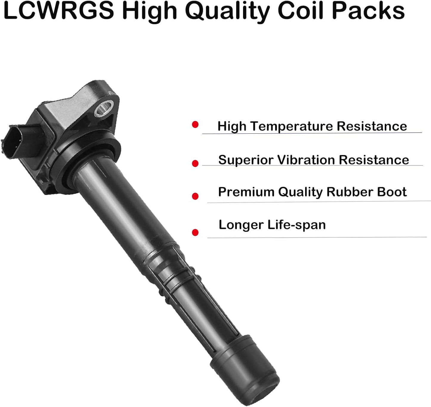 Set of 4 Ignition Coil Pack Fits for 2.4 L4 2013 2014 2015 2016 2017 Honda Accord CR-V CRV Acura TLX ILX Coil Packs 2.4L Replaces# UF712 C867