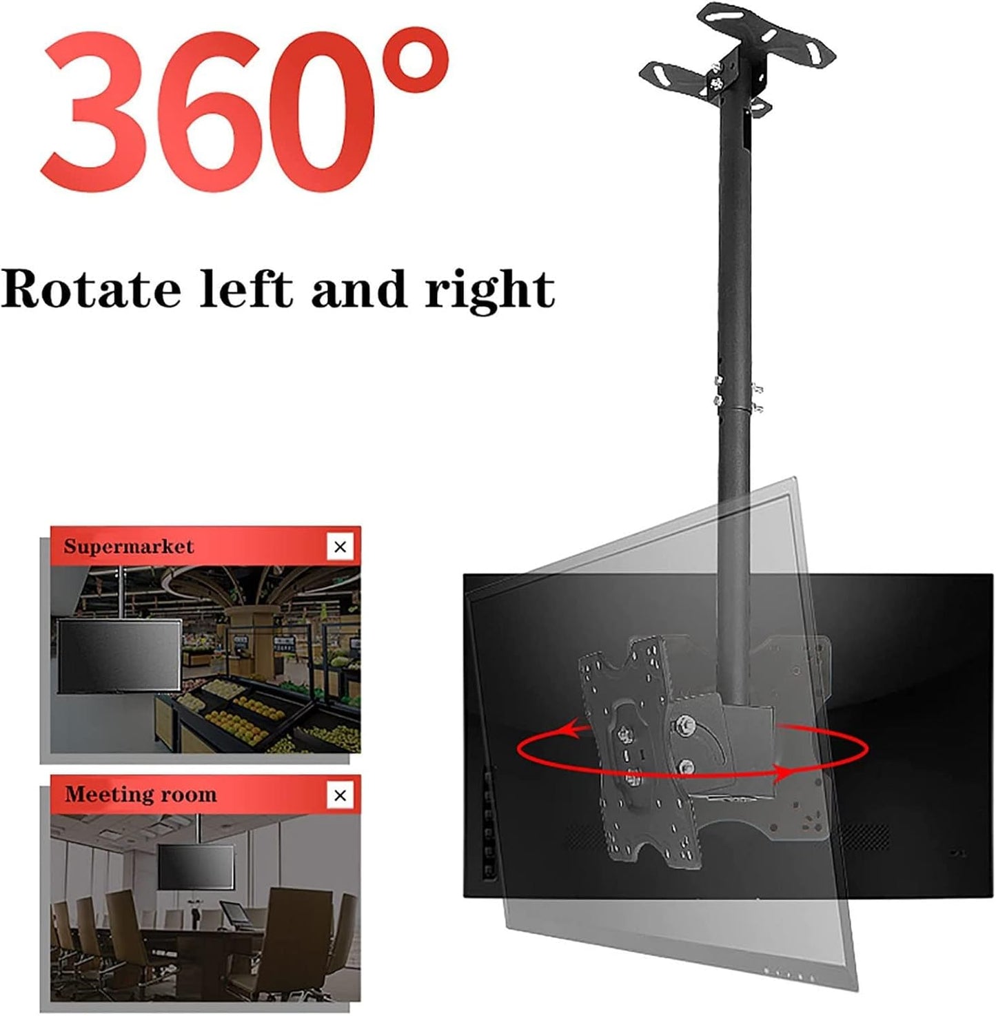 2 Sided Ceiling TV Mount Bracket, Tilt and Rotatable TV Stand, Telescoping Ceiling TV Mount, for TVs 20-32 Inches, Max Weight 60lbs Per Sn