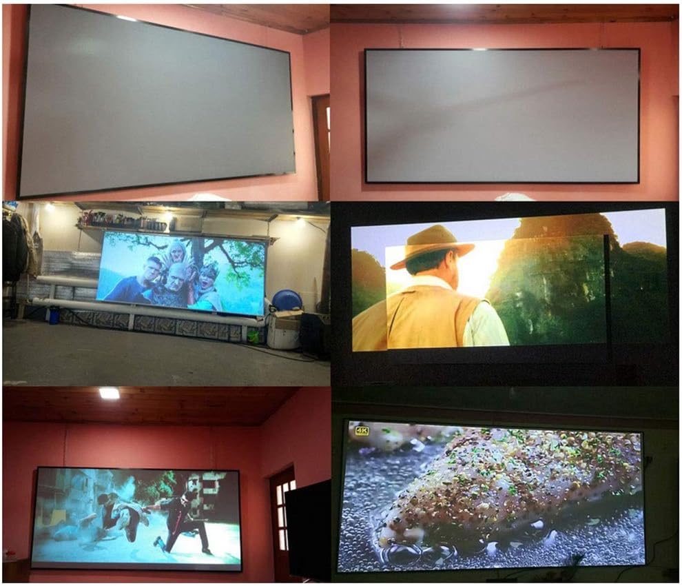133" Portable Foldable Projector Screen 16:9 Metal Layer Light Resistant Home Movie Reflective Screen Magic Pastes Easy to use(30 inch)