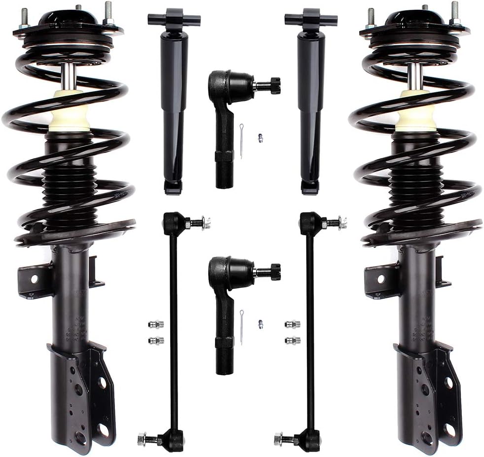 SCITOO - (8pcs) Front Strut Spring Assembly Rear shock absorber Tie Rod End Stabilizer Bar Link fit for 2008-2012 for Buick Enclave 2009-2012 for Chevrolet Traverse