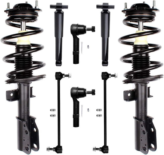 SCITOO - (8pcs) Front Strut Spring Assembly Rear shock absorber Tie Rod End Stabilizer Bar Link fit for 2008-2012 for Buick Enclave 2009-2012 for Chevrolet Traverse