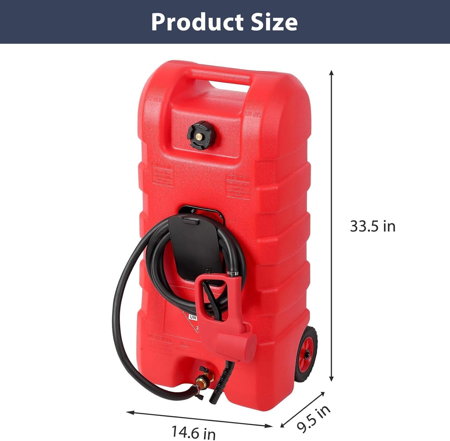 15 Gallon Gas Can with Pump - Portable Diesel Fuel Can with 9.8ft Hose & for Gasoline, Diesel, Kerosene & Water - Leak-Proof Gas Caddy for Cars, Trucks, Lawn Mowers, Atvs, Boats