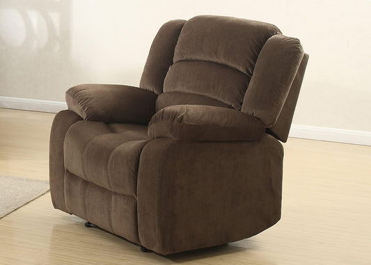 AC Pacific Bill Modern Fabric Upholstered Living Room Reclining with Padded Pillow Top Armrests, Chair, Walnut
