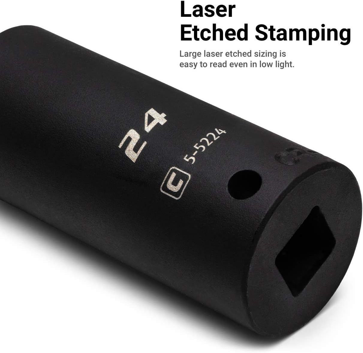 Capri Tools 1/2 in. Drive Shallow and Deep Impact Socket Set, Metric, 10 to 27 mm, 36-Piece with Billet Aluminum Socket Rail (CP55000-36MSDR)