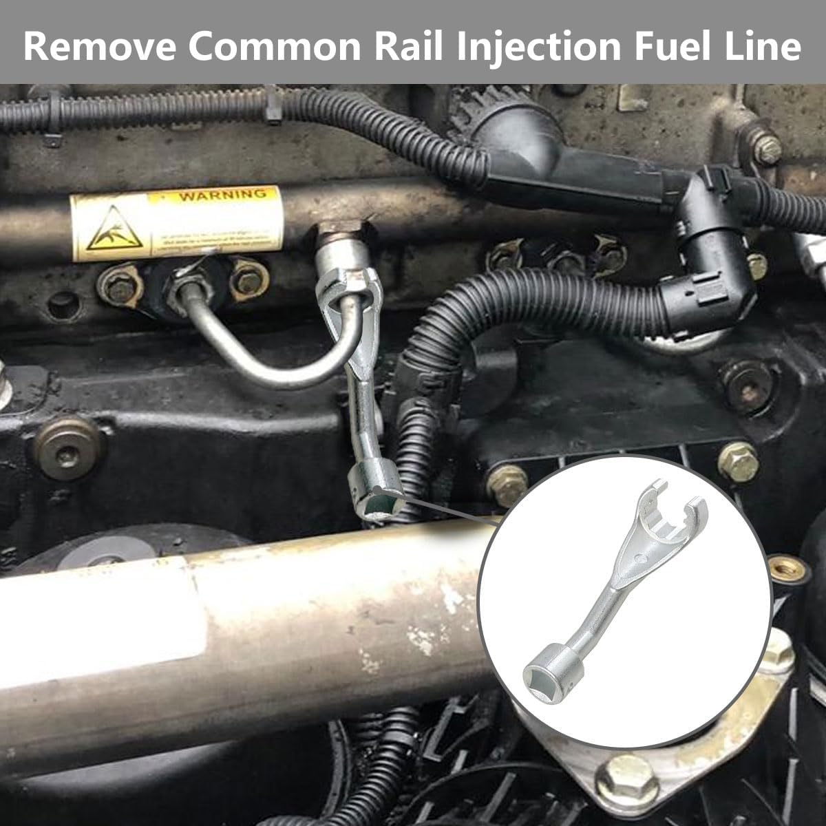 9pc Common Rail Injection Fuel Line Socket Set 12 Point Injector Fuel Line Socket 1/2" Dr 12mm 14mm 16mm 17mm 18mm 19mm 21mm 22mm 24mm Removal Temperature Sensors Thermo Switches
