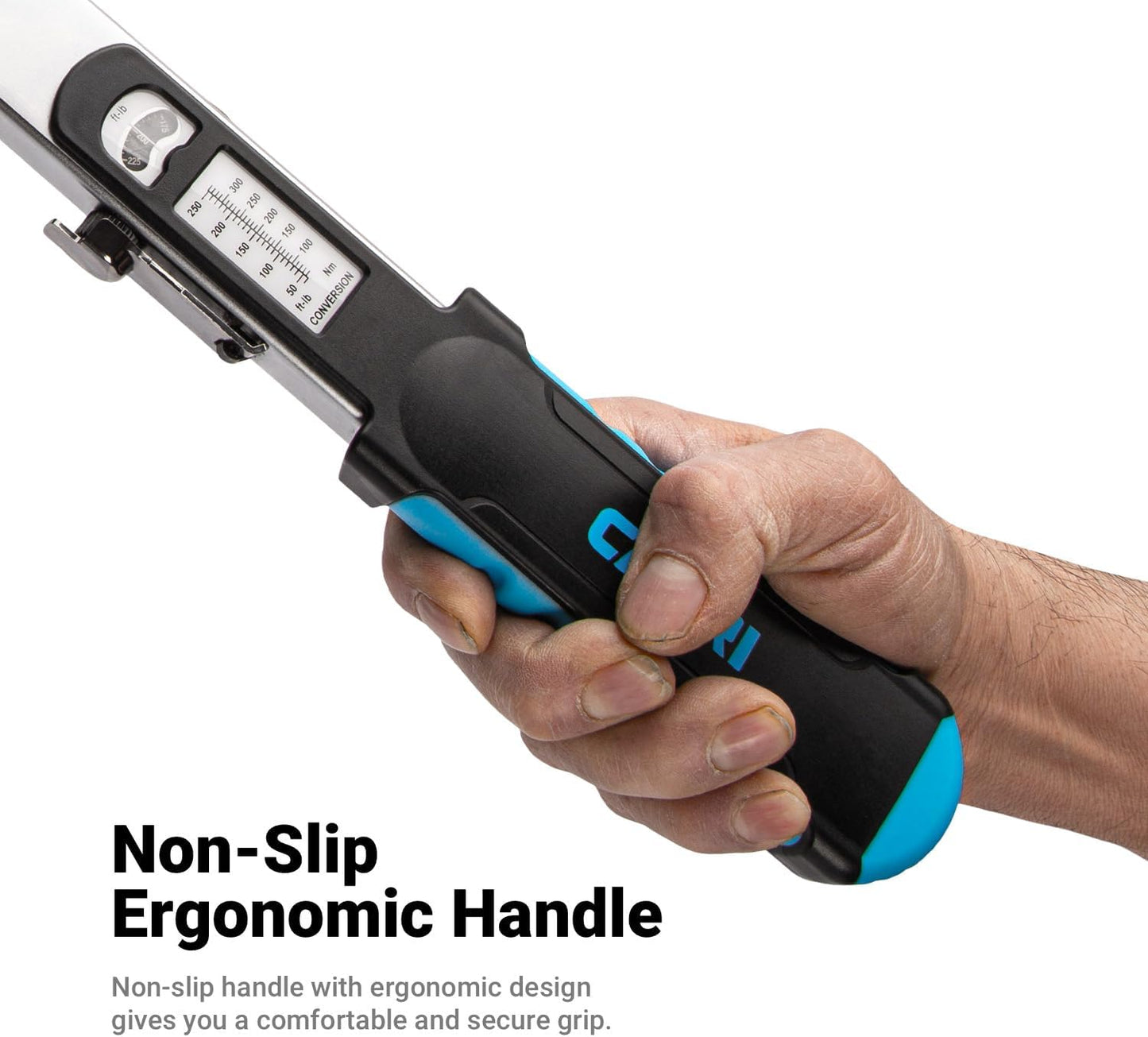 Capri Tools 1/2 in. Drive Flex-Head Split Beam Torque Wrench, 50-250 ft. lbs.