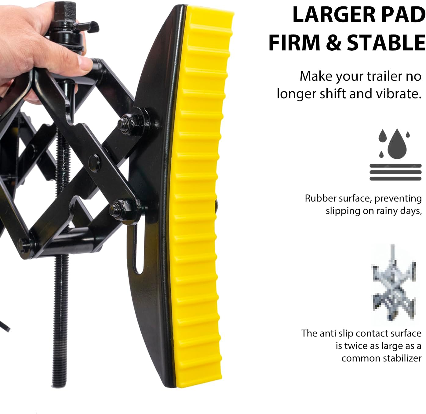 SKYFISH Steel Structure Upgrade Camper Wheel Double X Chock Tire Stabilizer, More Stable with RV Anti-Vibration Rubber mat Even on Rainy Days, it Doesn't Slip (X Chock)