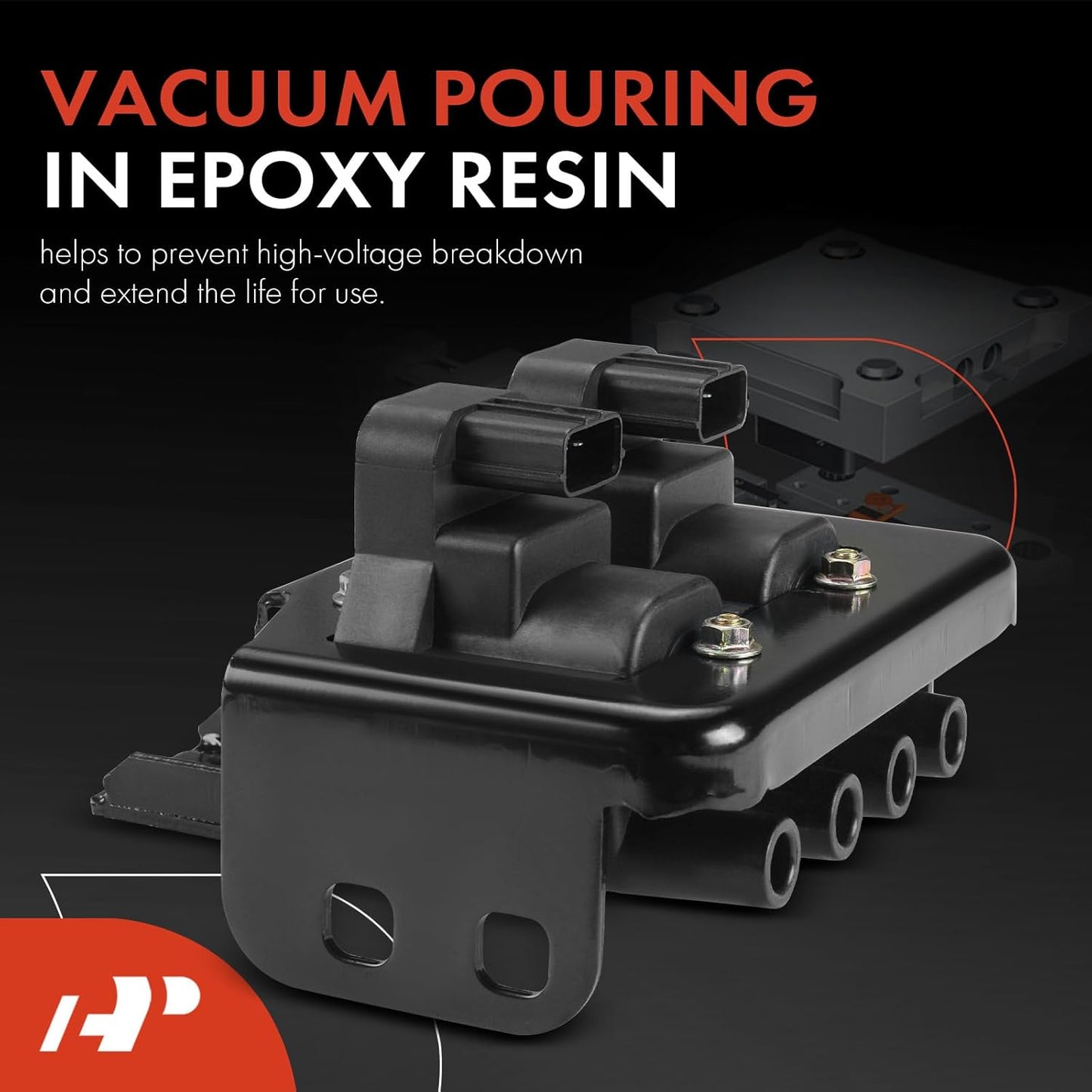 A-Premium Engine Ignition Coil Pack Compatible with Mazda Protege 1999-2000 Sedan, L4 1.8L