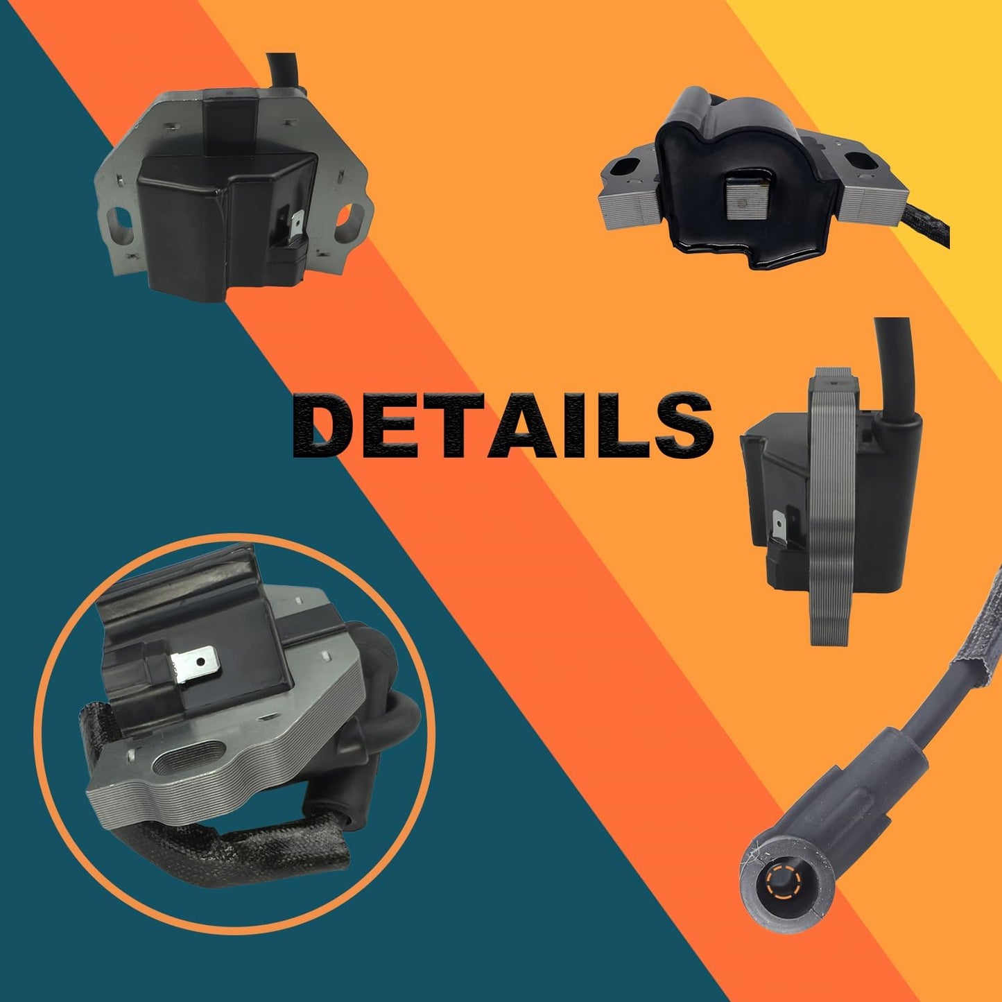 2 Pack of 21171-0740 Ignition Coil Fits for Kawasaki Engine FR541V FR600V FR651V FR691V FR730V FS481V Fx730v 21171-0758 with Start Solenoid Relay and Spark Plug