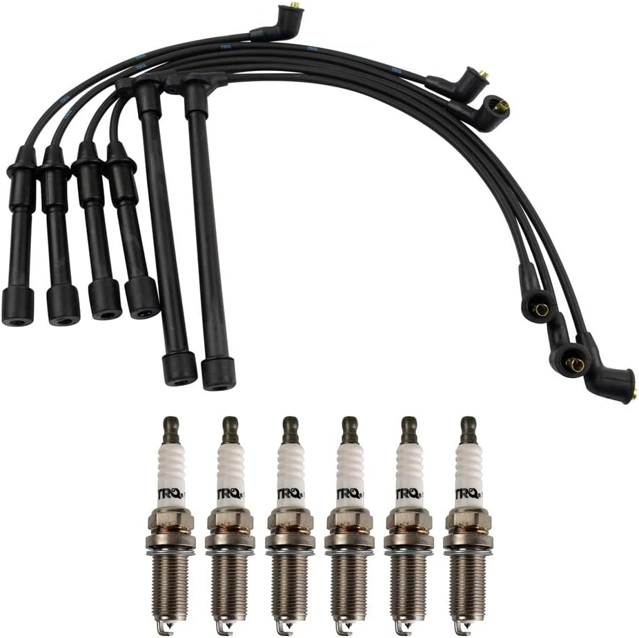 TRQ Ignition Kit Spark Plugs Wire Set Compatible with 2011-2019 Ford Fiesta