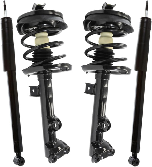 AutoShack Front Complete Strut & Coil Spring Assembly with Rear Shock Absorbers Set for Mercedes C280 C350 C240 C320 2002-2007 C230 V6 | Full-vehicle Suspension System Replacement Kit CSTKS0007