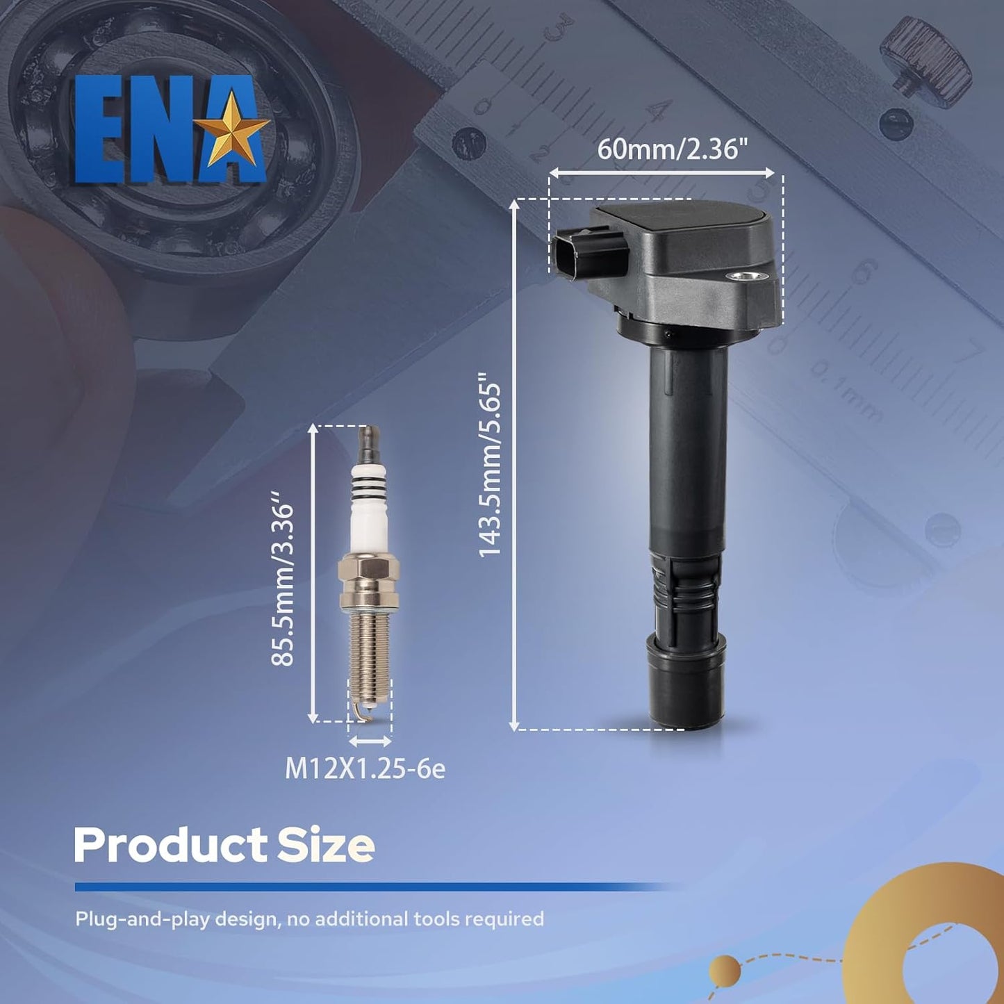 Set of 6 UF624 Ignition Coil Pack and 93175 Iridium Spark Plug Compatible with Honda Odyssey Accord Crosstour Pilot Ridgeline Acura RL TL TSX 3.5L V6 2008 2009 2010 2011 2012 2013 2014 2015 2016 2017