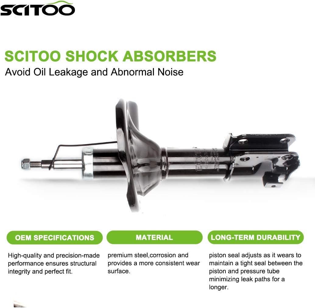 SCITOO Front Shock Absorbers Fit for 2001 2002 2003 2004 2005 for Chrysler Sebring/for Dodge Stratus,1999 2000 2001 2002 2003 for Mitsubishi Galant 235631 Set of 2 Struts