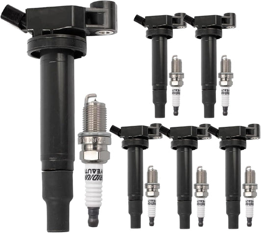 UF267 Ignition Coil Pack 9091902234 and Iridium Spark Plug 4504 Set of 6PCS Compatible with Toyota Camry 2002-2006,Highlander 2001-2010,Sienna 2000-2006,Avalon,Solara&Lexus ES300 RX300 3.0L 3.3 V6