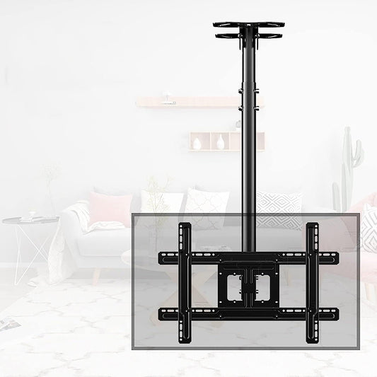 TV Stand/Base Tabletop with Bracket, Ceiling and Wall TV Mount for 32-70 Inch TVs Max 68.2kg VESA 600x400mm Black Swivel Tilt