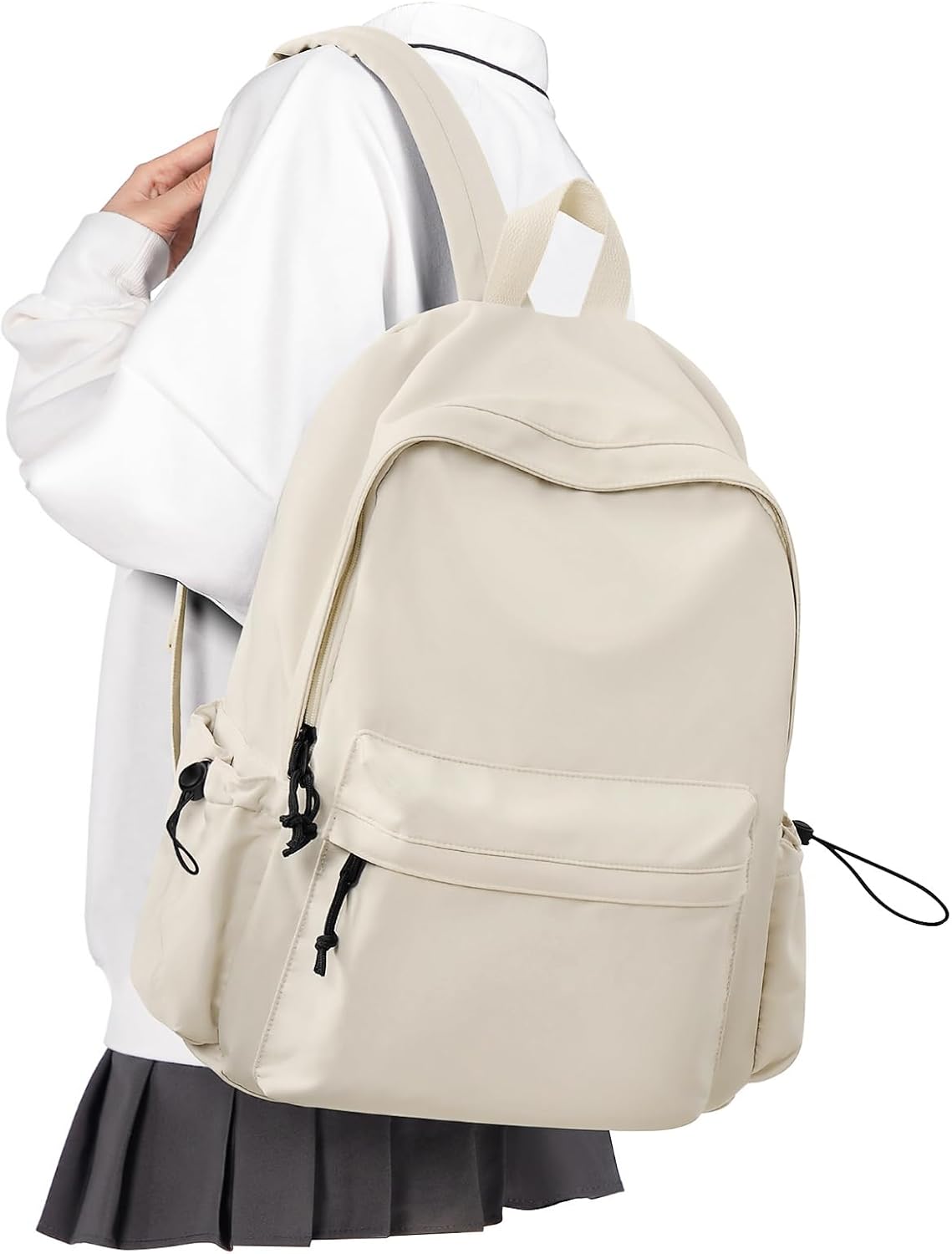 VECAVE School Backpack Black Waterproof Bookbag Casual Lightweight Travel Rucksack Daypack Backpacks for Men Women College High School Bags backpack for Boys Girls Teens