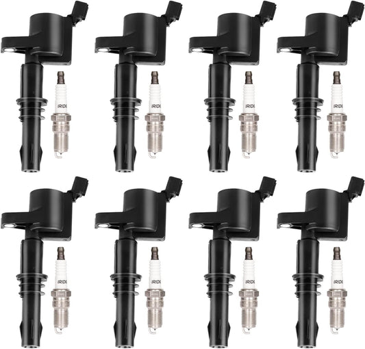 Set of 8 Ignition Coil Pack and Spark Plugs Fits for 2004 2005 2006 2007 2008 Ford F150 F-150 F250 F350 Explorer Expedition Lincoln Mark LT Navigator 5.4 V8 DG511 FD508 SP546