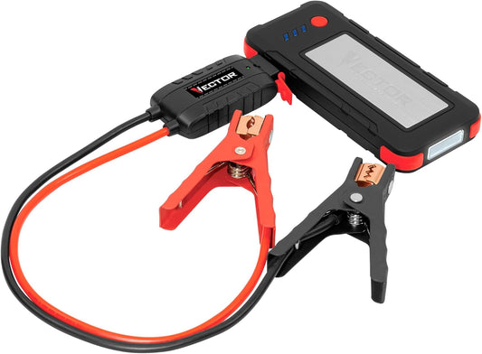 VECTOR SS16LV 1600 Peak Amp Lithium Jump Starter Battery Booster, USB-A and USB-C (3.1 Amps), Power in & Out, LED Work Light, & Heavy Duty Powder Coated Clamps