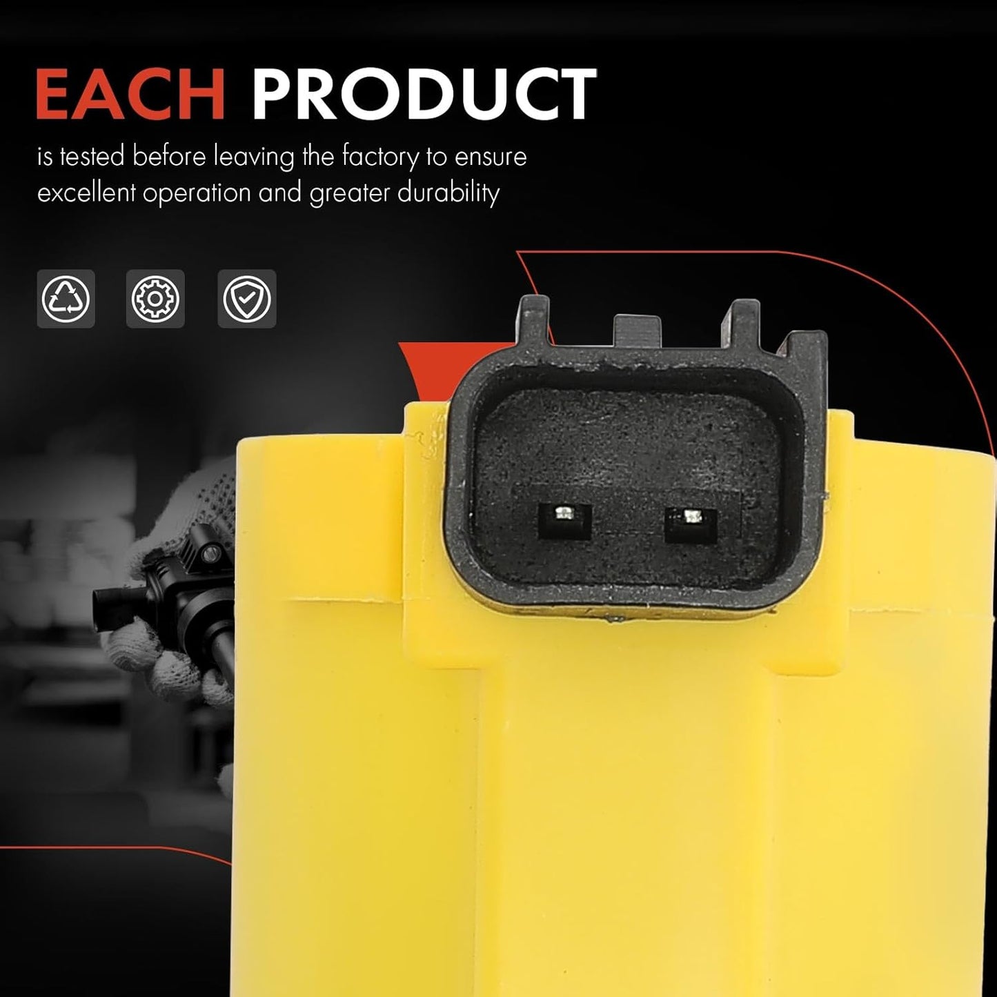 A-Premium Set of 16 (Yellow) Ignition Coil Pack and Iridium Spark Plugs Compatible with Ford Mustang, GT & Lincoln Navigator, Continental, Aviator, Blackwood, Mark VIII & Avanti Avanti & Mercury