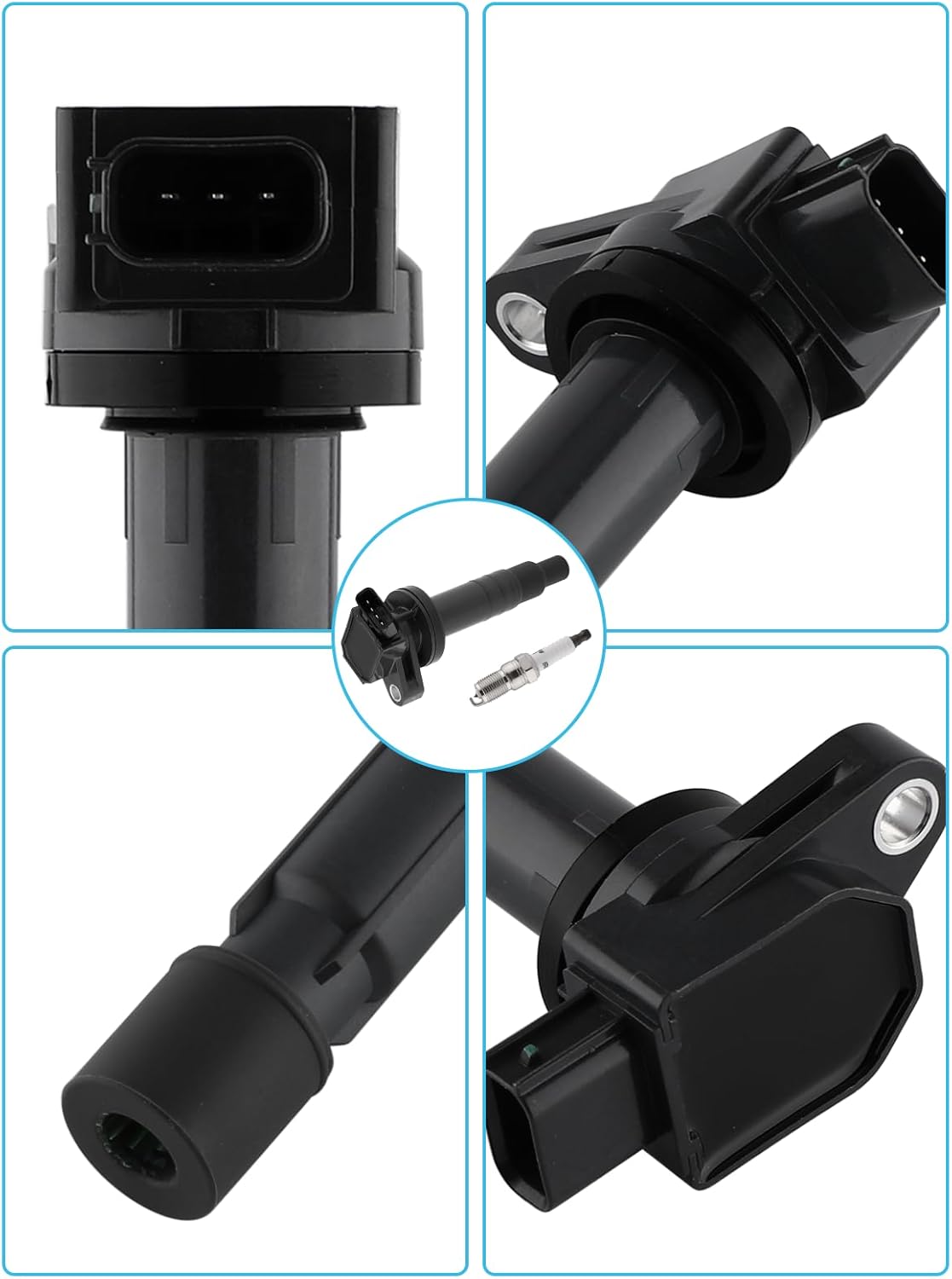 UF417 Ignition Coil SP1018 Spark Plug For Acura TSX 2.4L 2004-2008, RDX 2.3L 2007-2012, Set of 4, OE Replacement UF584 UF52 IC537 GN10370 E897 CUF2875 C775 C1450 5C1440 52-1781