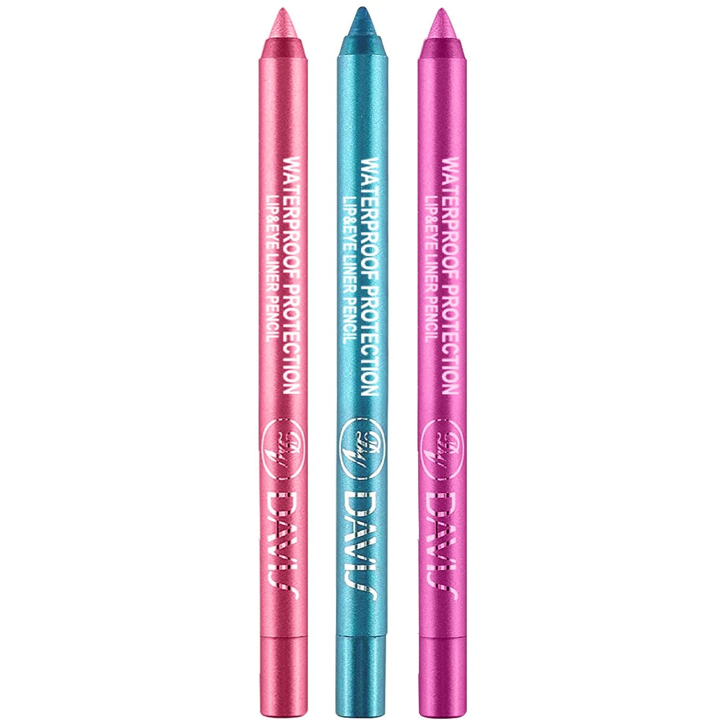 15PCS Colorful Eyeliner Pen Set, Eye Shadow Pencil, Pearl & Matte Metallic Glitter Eyeliner for Women, Eye & Lip Liner, Professional Eye Makeup Set