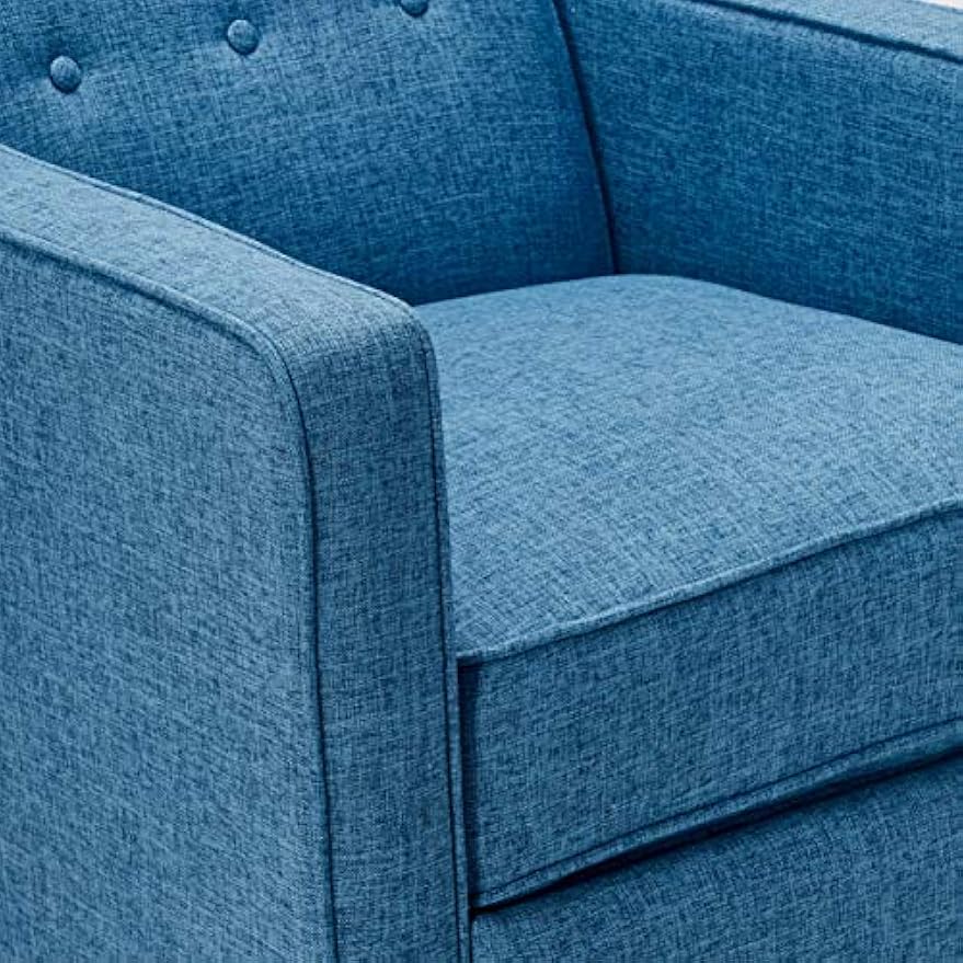 Christopher Knight Home Macedonia Mid Century Modern Tufted Back Fabric Recliner (Muted Blue).