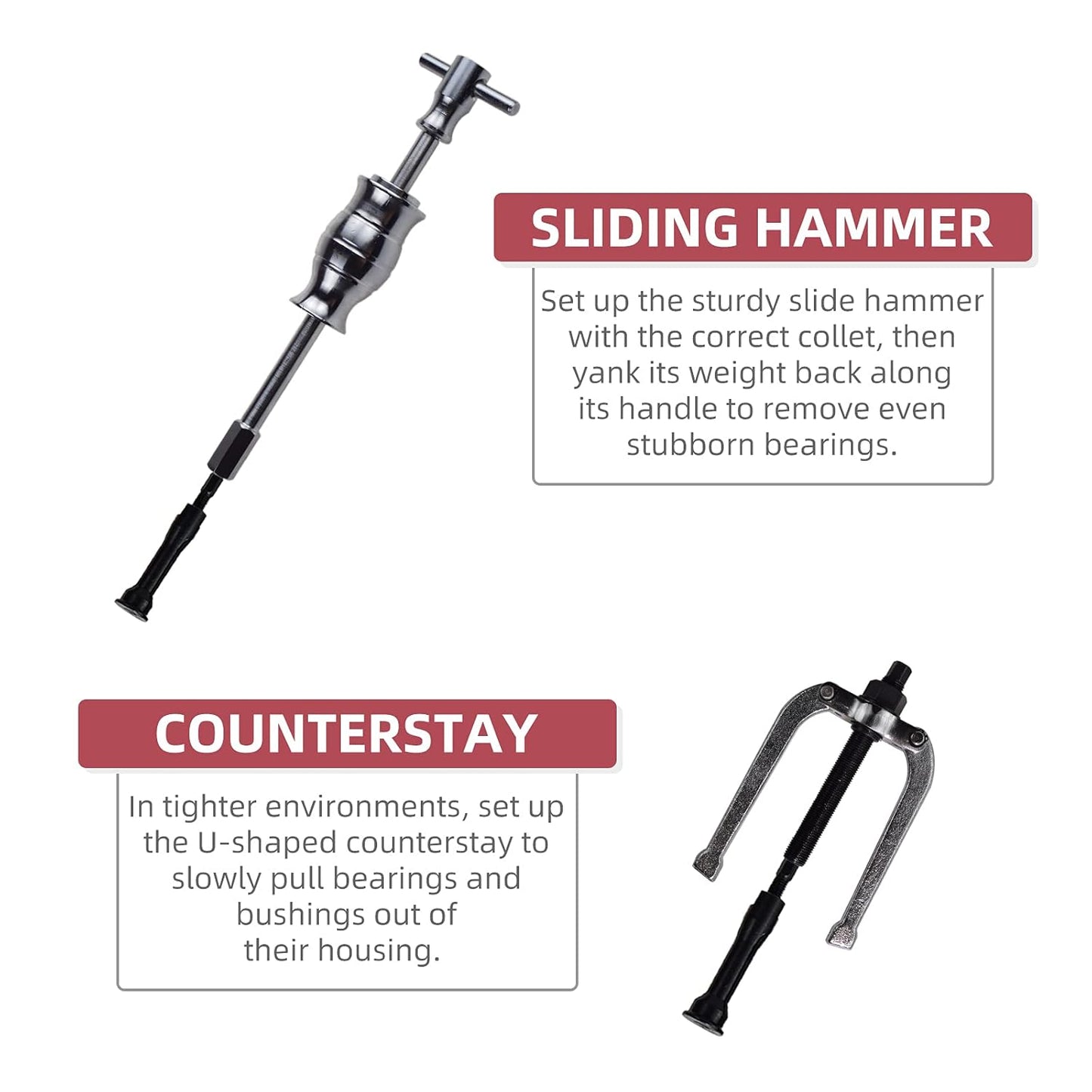16PCS Blind Hole Pilot Bearing Internal Extractor Puller W/Slide Hammer Removal Tool Kit