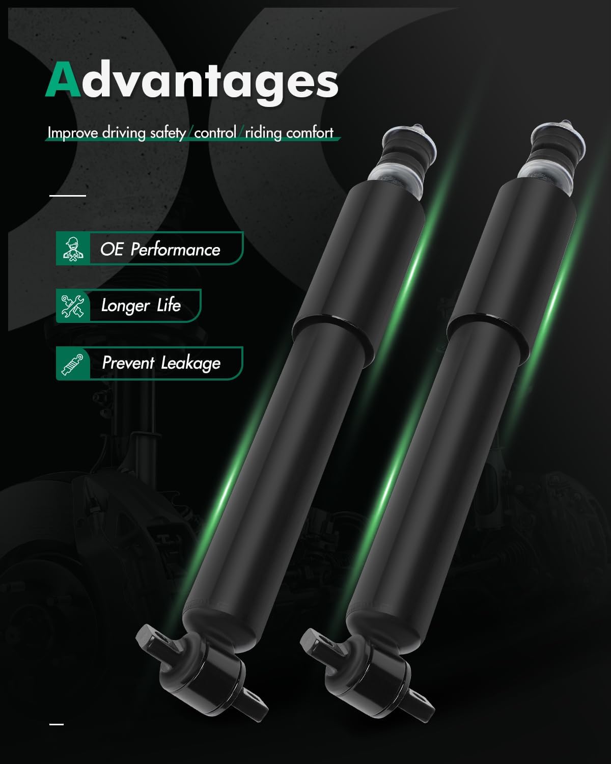 SCITOO - Front Shock Absorber for Chevy Fits 1999-2007 for Chevy Silverado 1500,1999-2007 for GMC Sierra 1500 Shocks 344380 37149 Struts - 2Pc Set