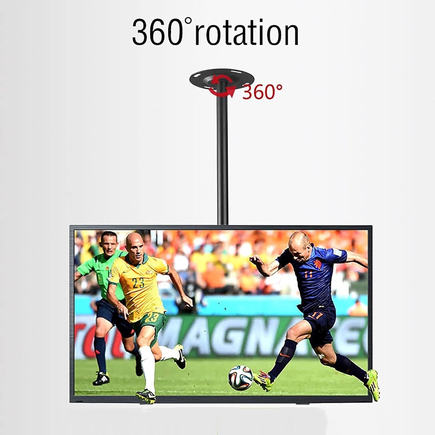 Adjustable Ceiling Tv Mount Bracket - Tilt and Swivel Tv Ceiling Mount, Full Motion 360 Deg Rotation Tilt Tv Stand, Fits Most 37-50 Inch LCD Flat Screen Tvs, Ceiling/Wall