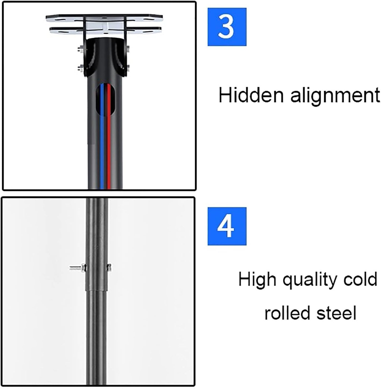 Universal TV Stand TV Ceiling Mount Bracket, Double Bar Adjustable Tilt TV Bracket, Suitable for 55-86 Inch Large LED Sns, VESA 800x400mm (79)
