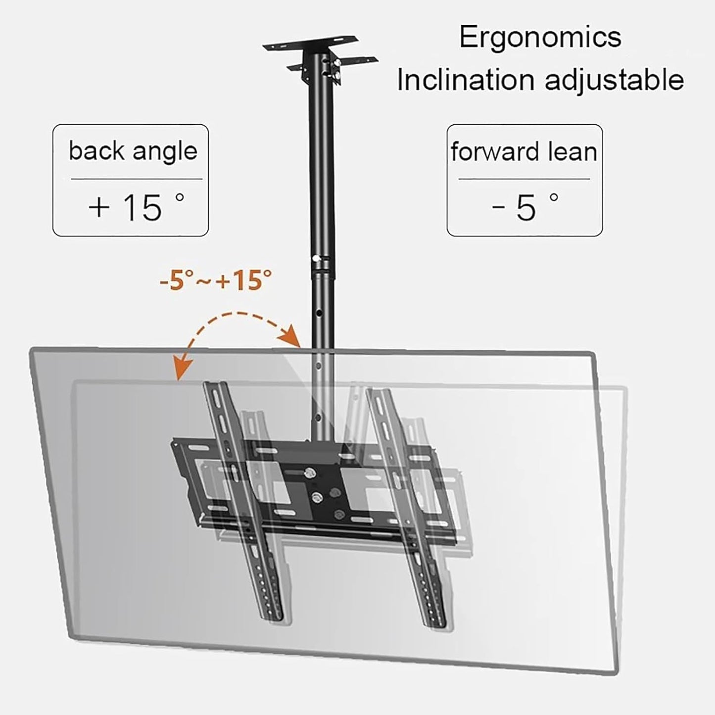 Ceiling TV Mount Stand - Full Motion 360° Rotating Tilt TV Wall Mount for 42-75 Inch LCD/Flat Screen TVs Max VESA 600x400mm Easy Installation Durable and Adjustable
