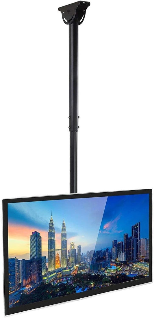 TV Ceiling Mount Bracket - Adjustable TV Wall Mount Bracket Fits 32-65 Inch 4K TVs, Tv Wall Mount, Adjustable Height Telescoping Tilt and Swivel Flat Screen Display, Black