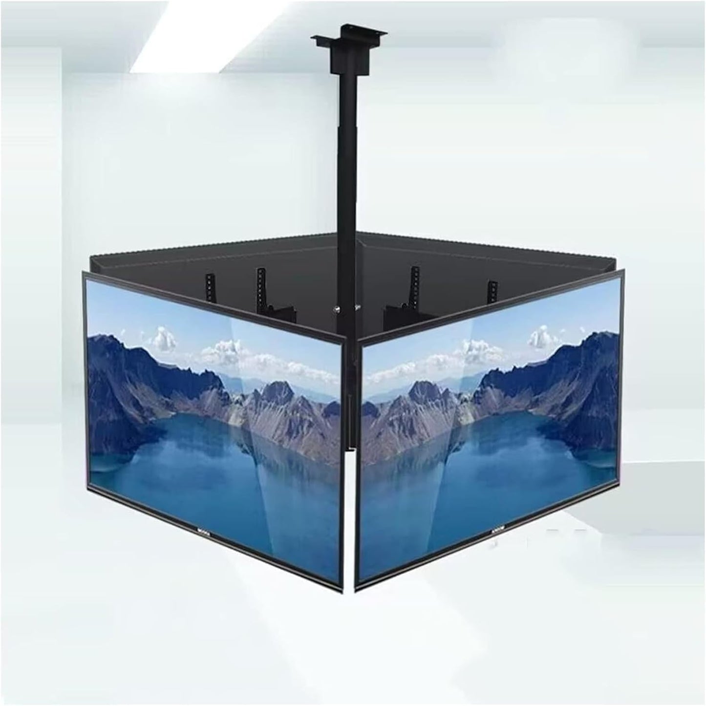 Ceiling, Ceiling TV Mount, Four Sided Ceiling TV Mount Bracket, 4 Movement Flat/Curved Screen Telescopic Height Adjustment
