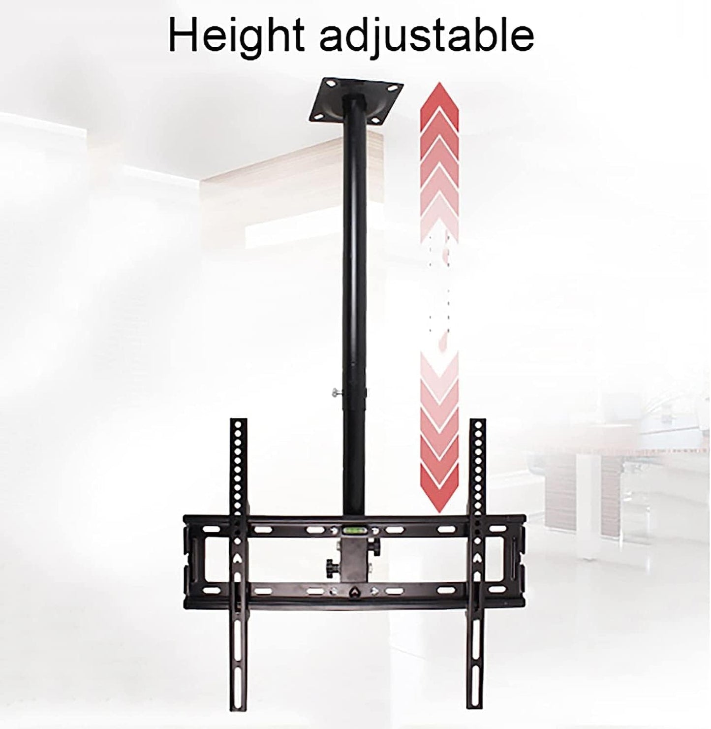 Ceiling TV Mount Adjustable for 32 55 Inch Flat Screens VESA Up to 400x400mm Supports Up to 50kg Black and White 0.52m Extension Perfect for Home Theater