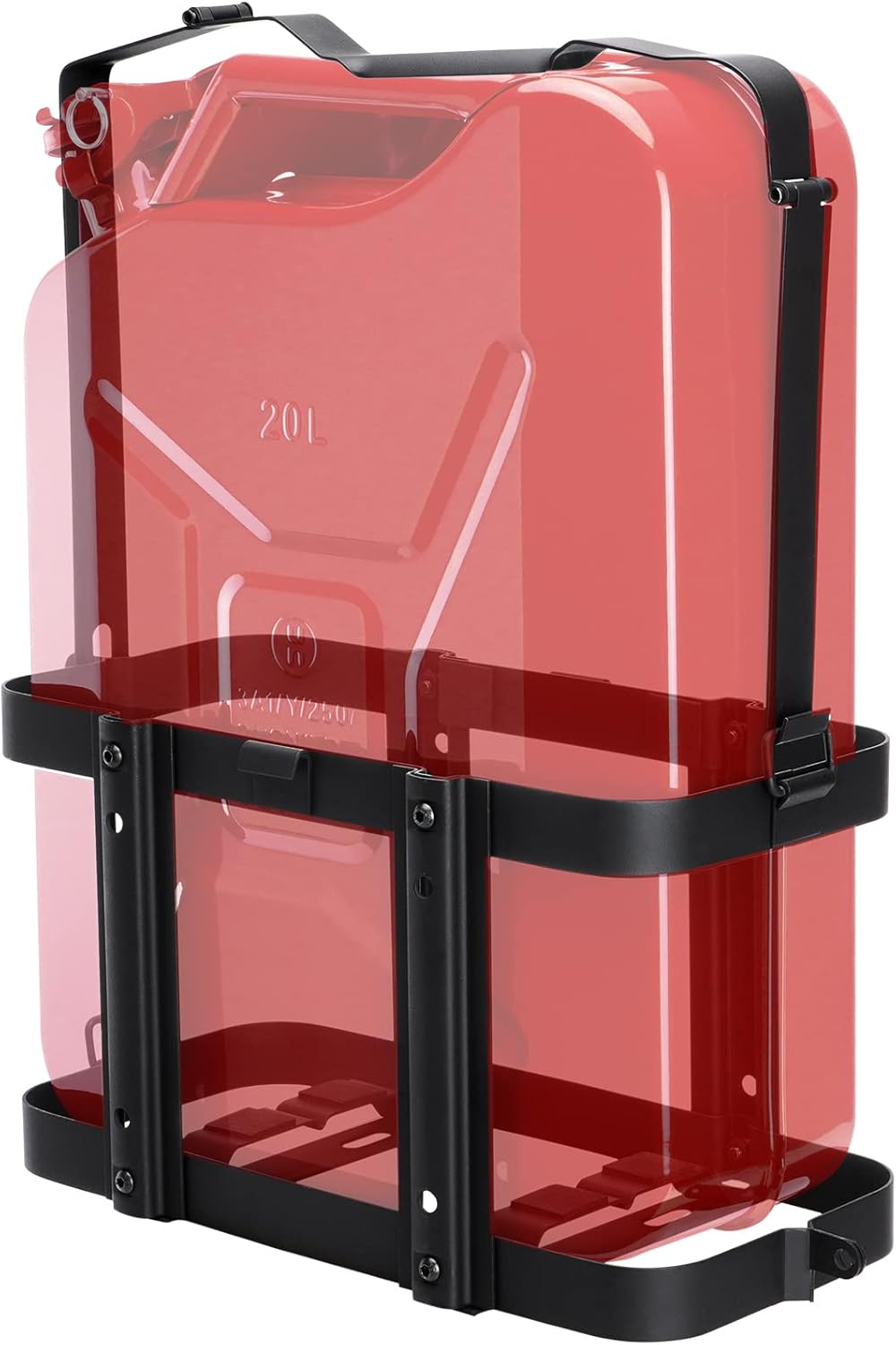 2 Pack Upgrade Jerry Can Mounting Holders, 5 Gallon (20 Liter) Black Double Lockable Jerry Gas Can Holder Racks