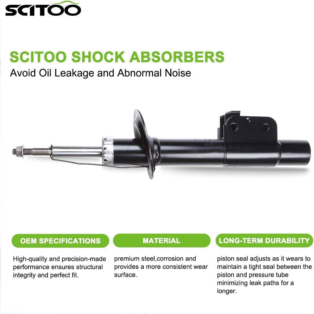 SCITOO Full Set Shocks, Shocks Absorbers and Struts Fits 99-14 for Chevy Silverado 1500,01 02 04 06 08 10-14 for Chevy Silverado 2500,01 03 05 06 07 08 09 11 12 13 for Chevy Silverado 3500