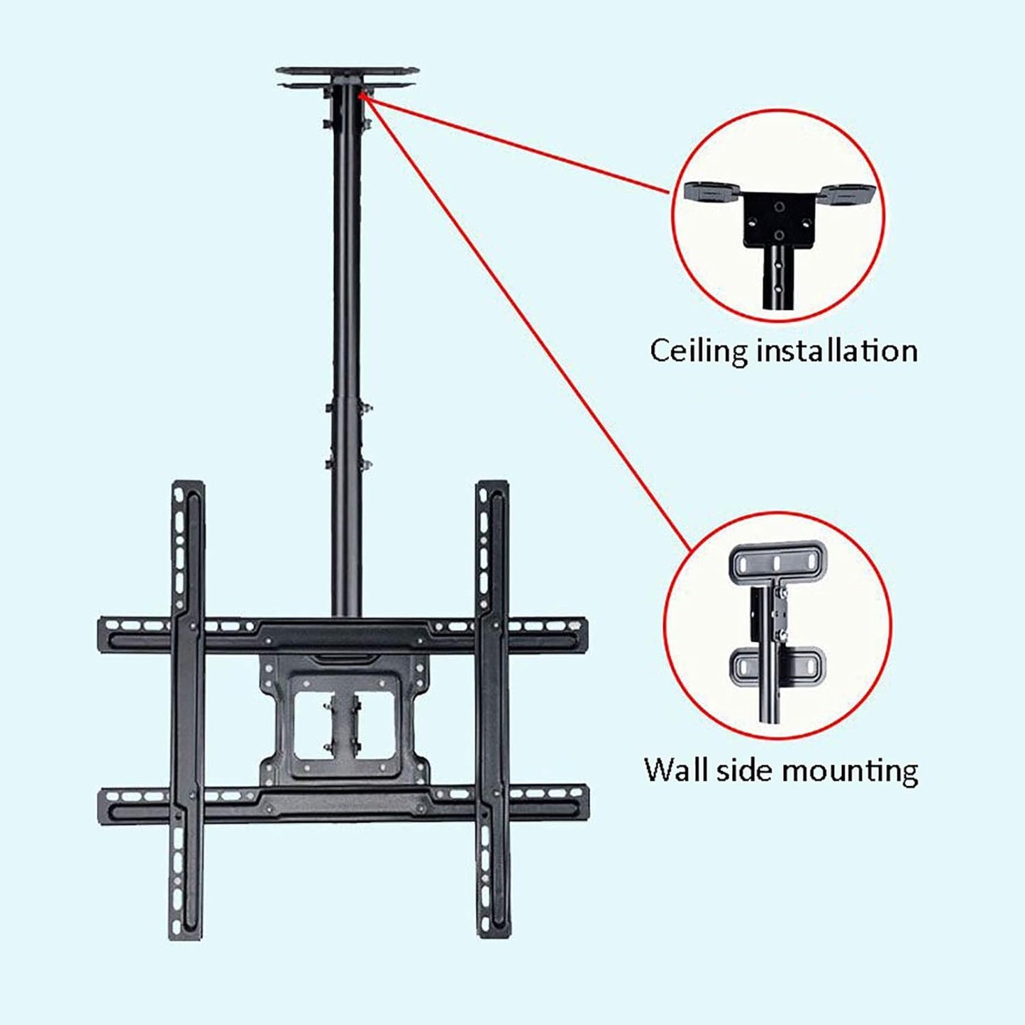 Ultra Thin TV Wall Mount Adjustable Height for 40 70" LED Screens 30° Rotation Ceiling Support Heavy Duty Easy in Tion Perfect for Home Theater Setup