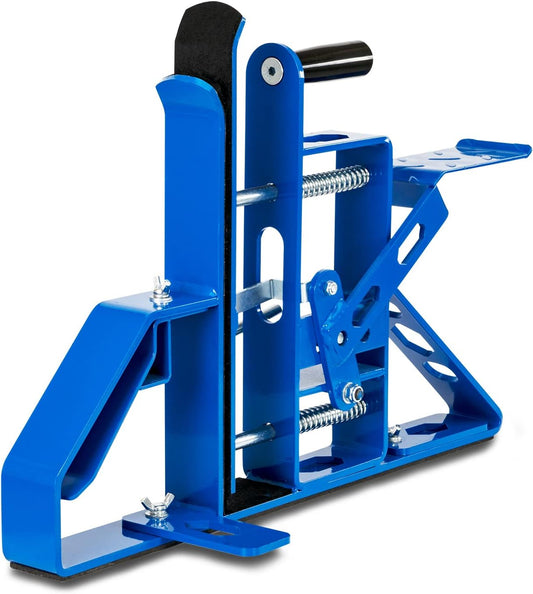 AUCO A002P Hands Free Solid Steel Door Clamp, Door Installation Stand, Professional Door Jig, Door & Timber Panel Vice Clamp with Foot-Operated Door Lifter for Carpenters Blue