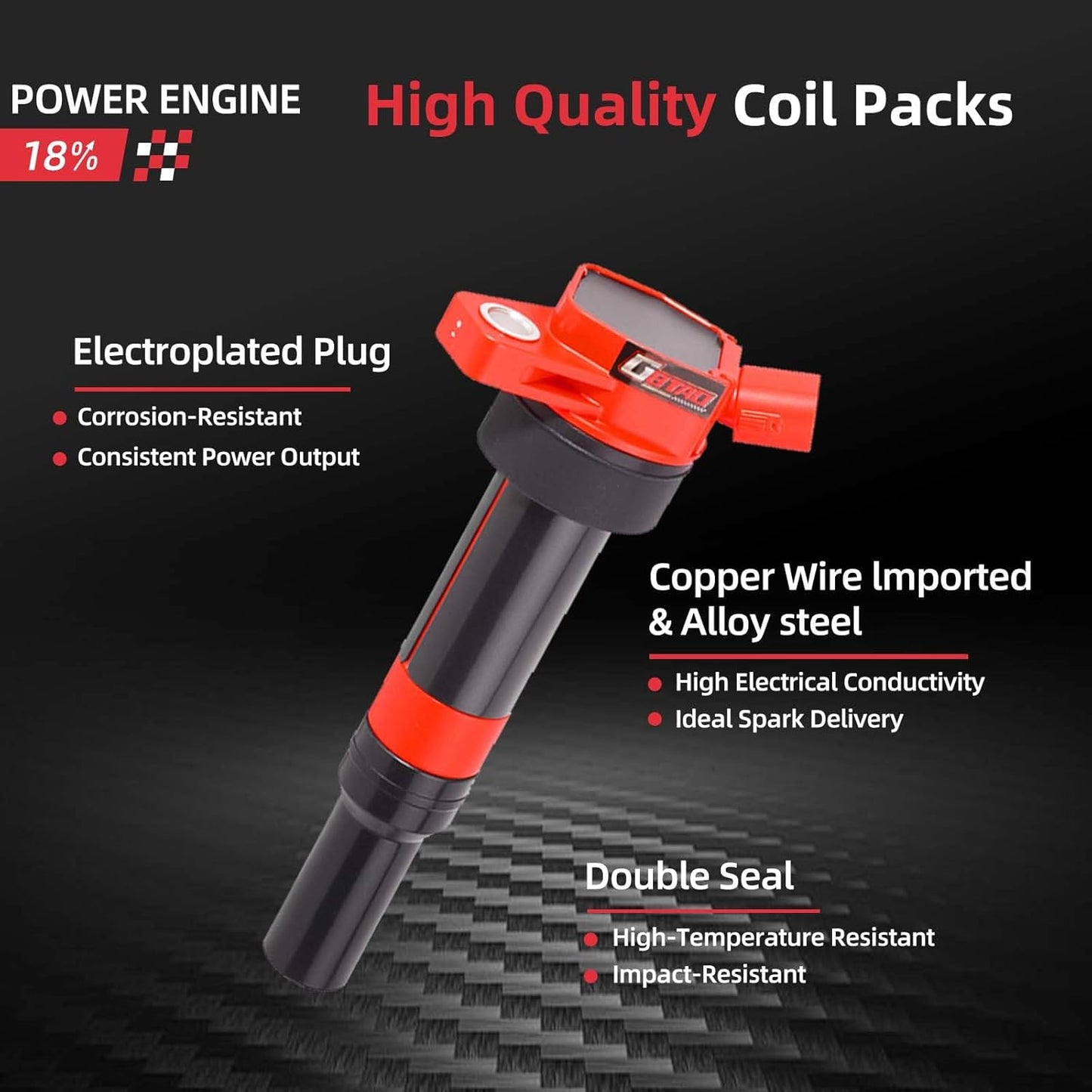 Set of 4 Ignition Coil Pack and Platinum Spark Plug for 1.8L 2.0L L4 2011-2019 Hyundai Elantra GT Coupe Tucson Kia Forte Soul Replaces UF651 C1804