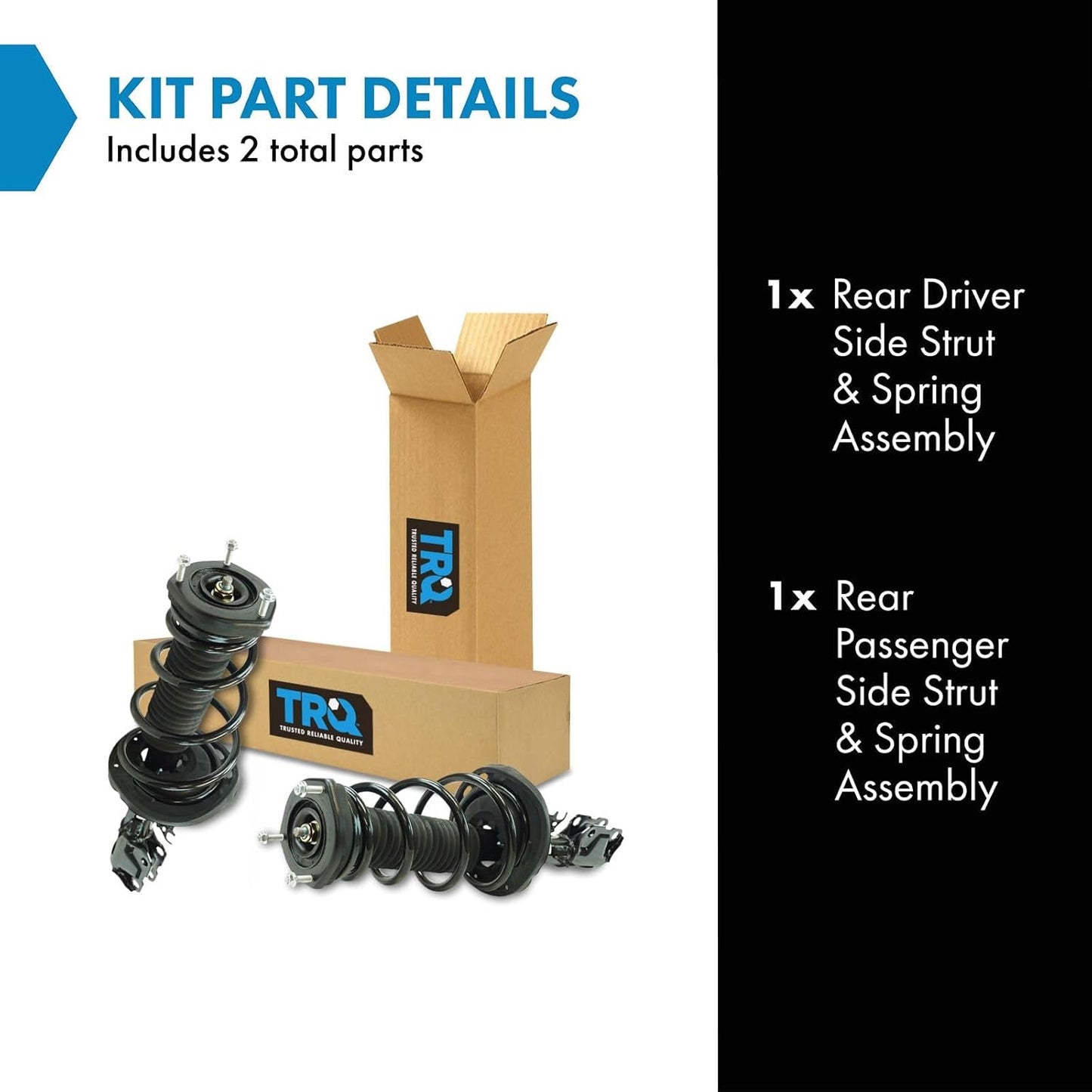 TRQ Rear Strut & Coil Spring Assembly Set Driver & Passenger Sides Compatible with 12-17 Toyota Camry