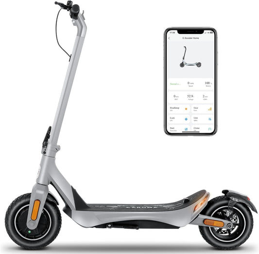 Caroma Electric Scooter, Peak 850W Powerful Motor, 30 Miles Long Range and 36 MPH Top Speed, Turn Signal & Cruise Control, Folding Electric Scooter Adults with Wide Pneumatic Wheel