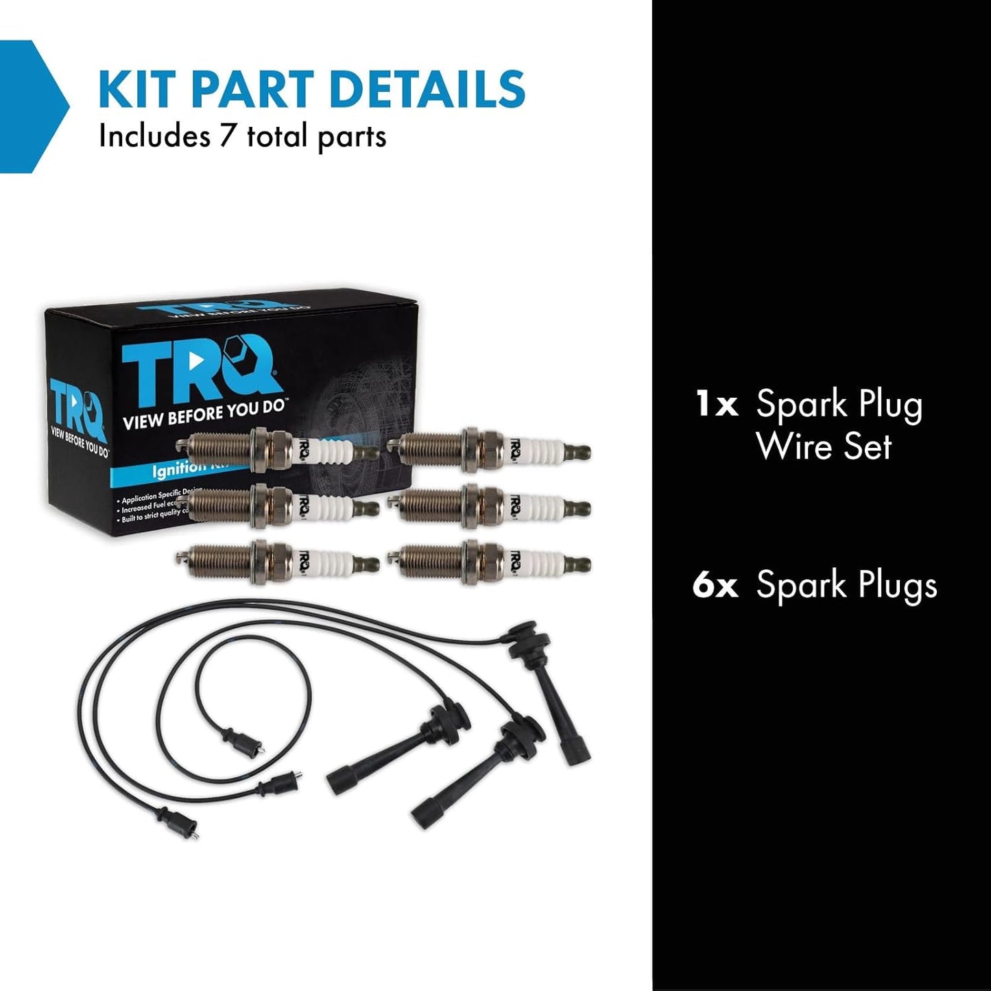 TRQ Ignition Kit Spark Plugs Wire Set Compatible with 2003-2006 Mitsubishi Montero