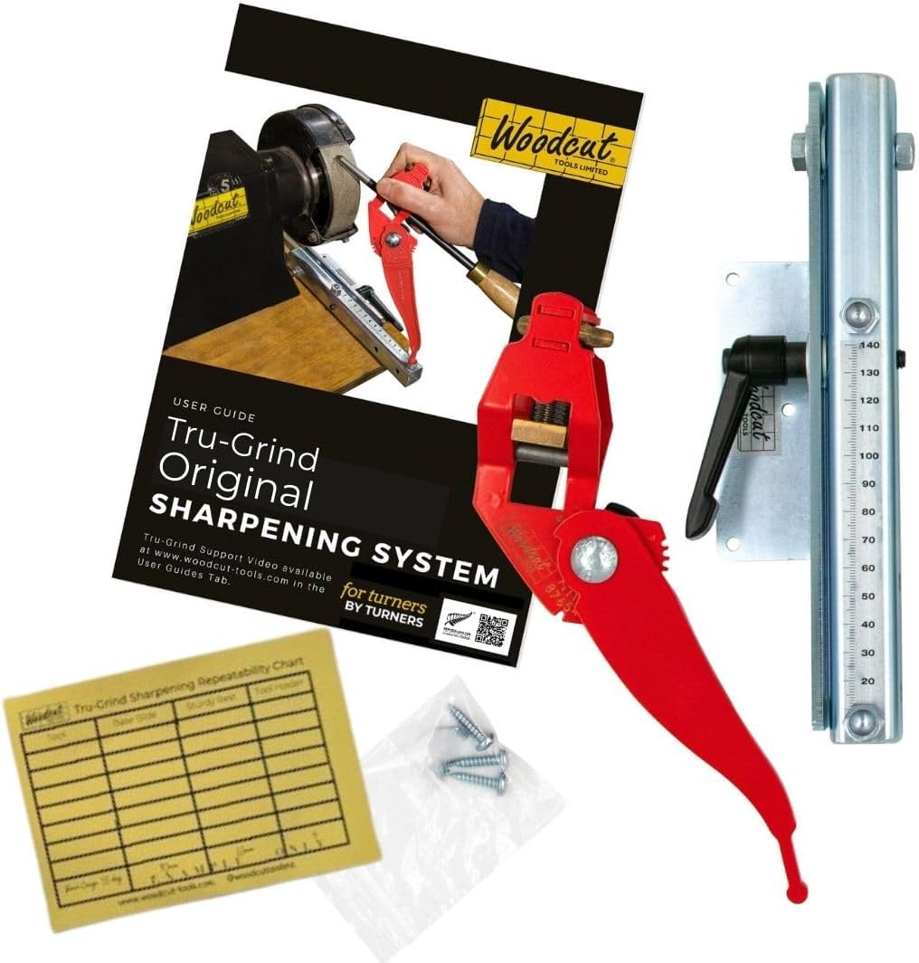 Tru-Grind Original Turning Tool Sharpener System including a Jig to Sharpen all Woodturning Tools up to 1-1/2" with Base Slide for Lathe Woodturning Tools