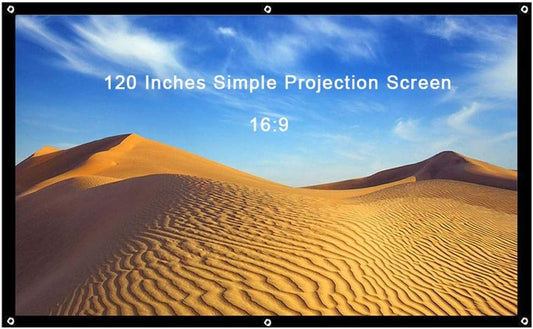 120 inch 16:9 Screen for Projector Portable Projector Screen Foldable Projection Screen Front Rear for Home Theater Outdoor