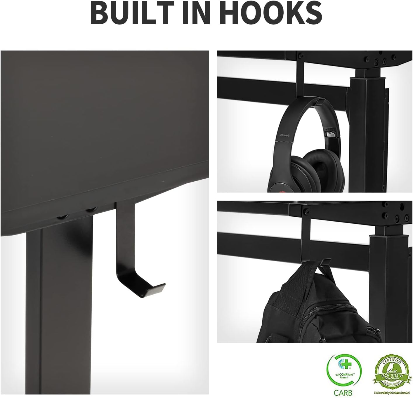 UNICOO - Crank Adjustable Height Standing Desk, Game Table, Home Office Desk, Computer Table 55 * 23.6 in Tabletop (XJH-C-55 Black)