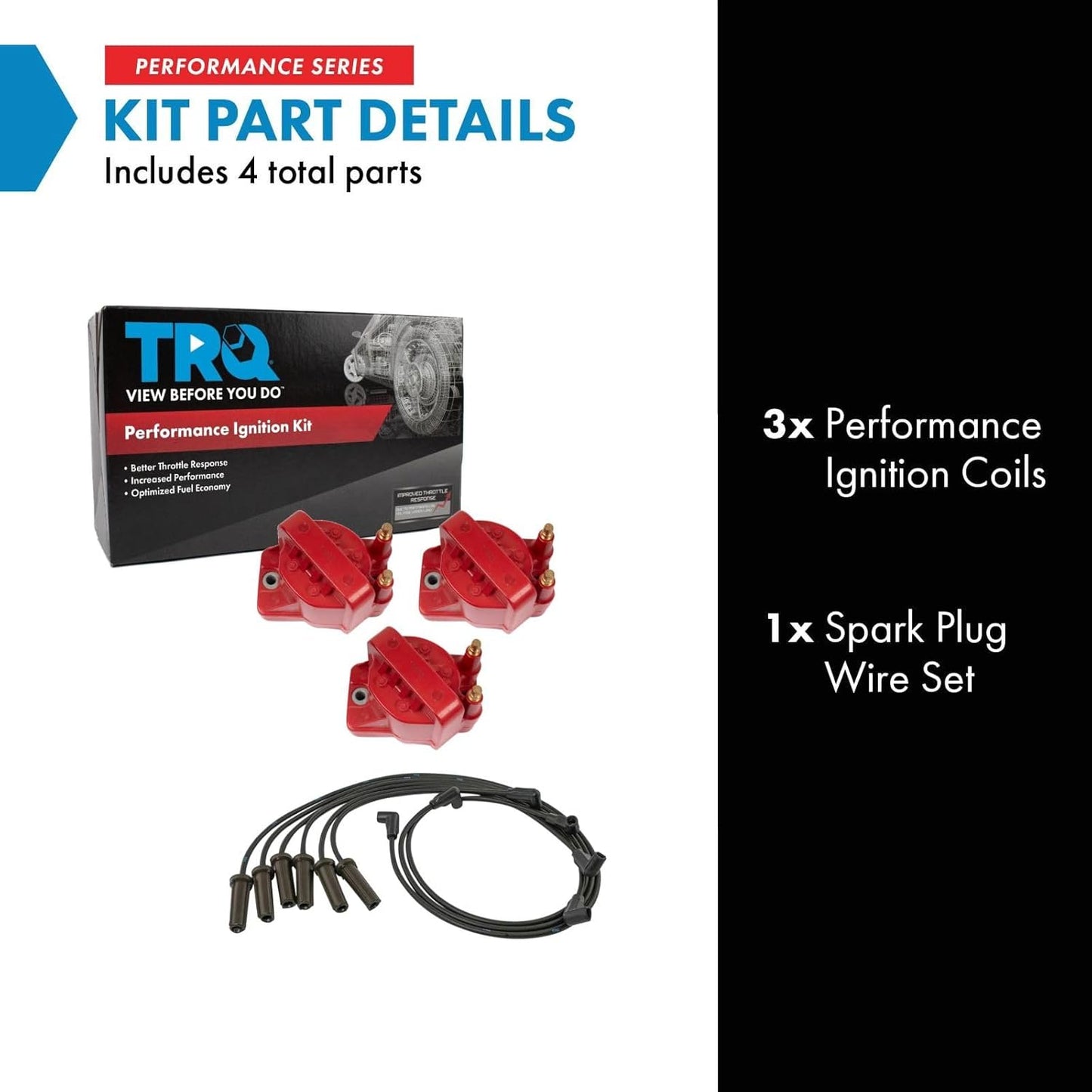 TRQ Ignition Kit Ignition Coil Spark Plugs Wire Set Compatible with 2005-2009 Buick LaCrosse 2007-2008 Lucerne 1999-2004 Regal 2000-2005 Chevrolet Impala Monte Carlo 1999-2008 Pontiac Grand Prix